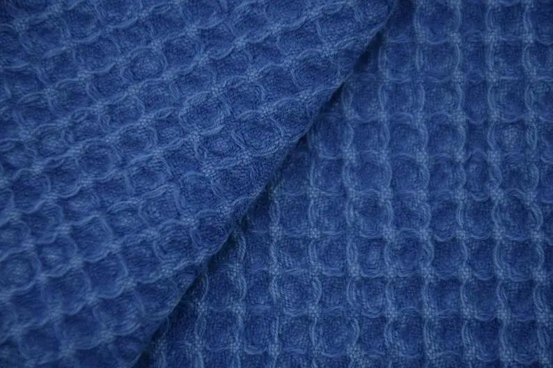 Navy Waffle Turkish Towel 40 Inch x 70 Inch Hand Loomed 100 Percent Natural Cotton - Love Salve